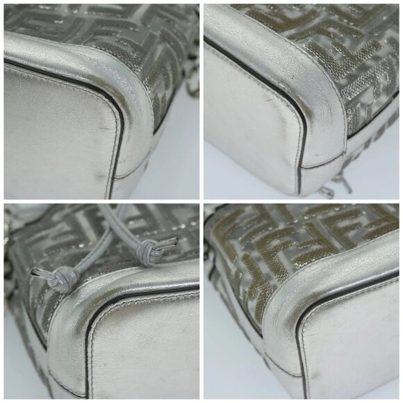FENDI Zucca Canvas Montrezor Shoulder Bag Silver - Picture 16 of 16